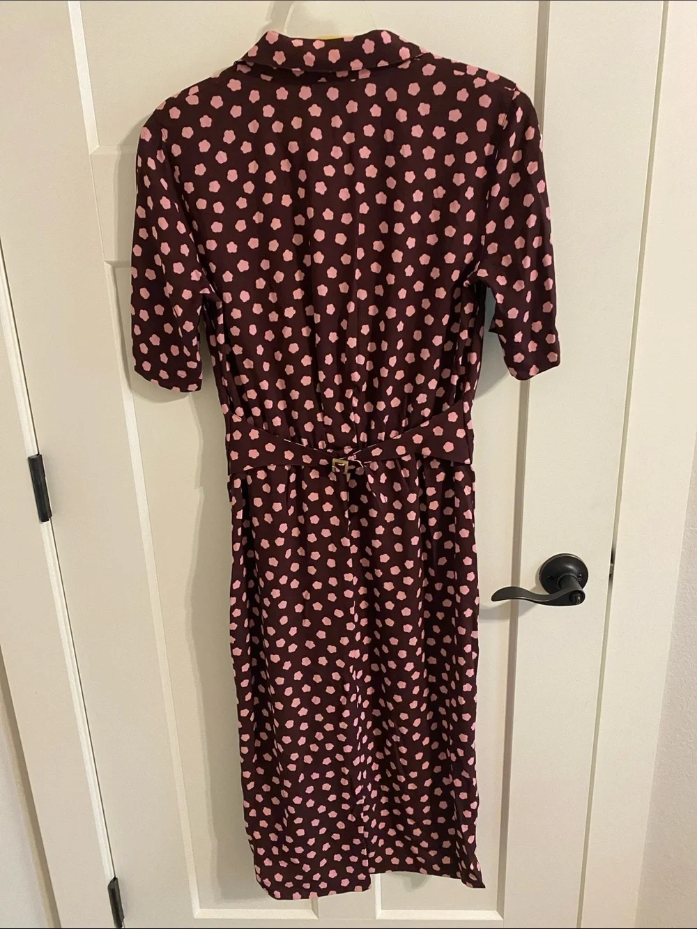kate spade Brown Midi Dress with Pink Spot Print